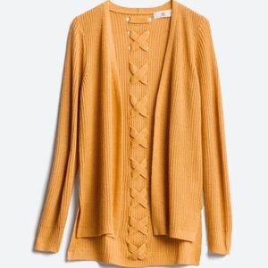 Mustard Criss  Cross Cardigan